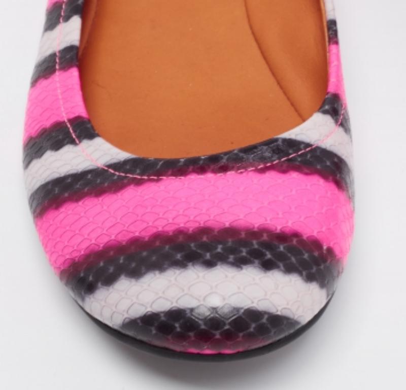Marc by Marc Jacobs  Multicolor Watersnake Embossed Leather Ballet Flat Size 38 For Sale 1