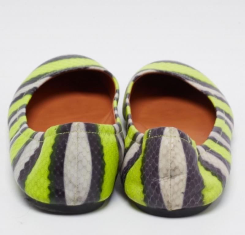 Women's Marc by Marc Jacobs Multicolor Watersnake Embossed Leather Ballet Flats Size 38 For Sale