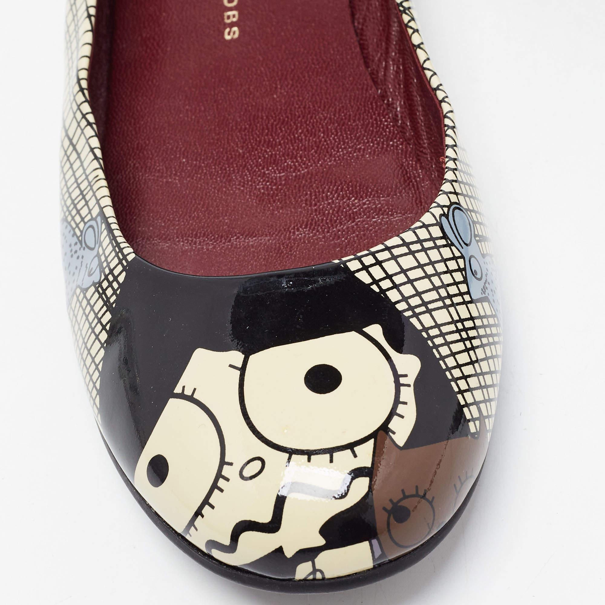 Marc by Marc Jacobs Bailarinas de charol estampadas multicolor Talla 36 en venta 2