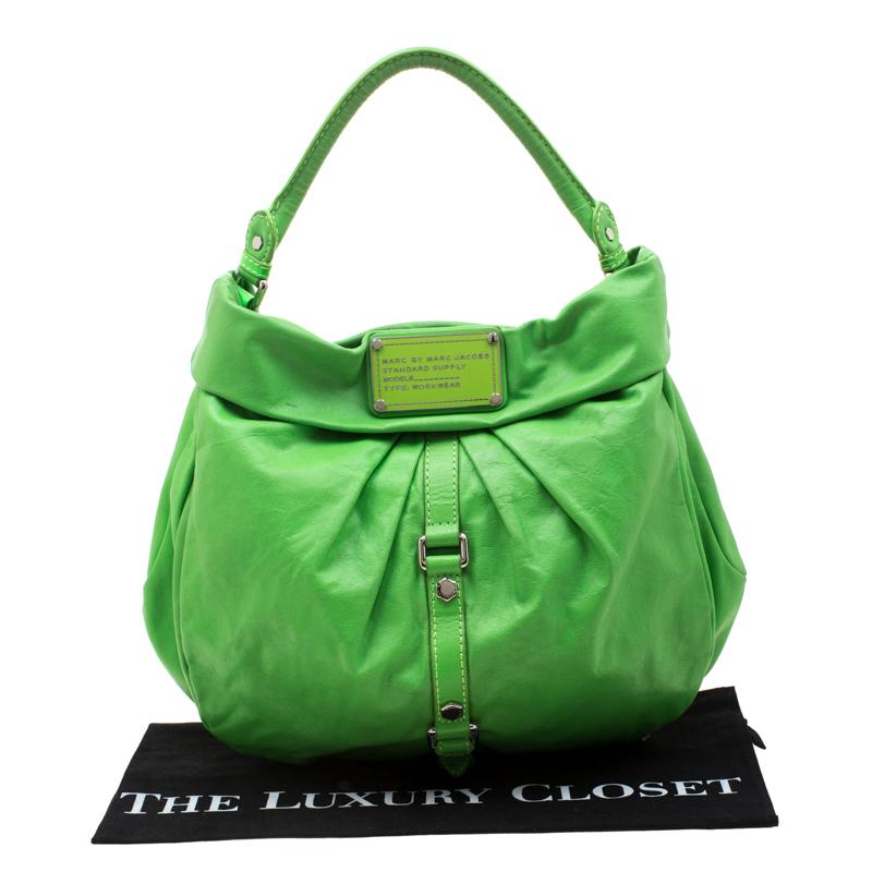 Marc By Marc Jacobs Neon Green Leather Workwear Hobo 4