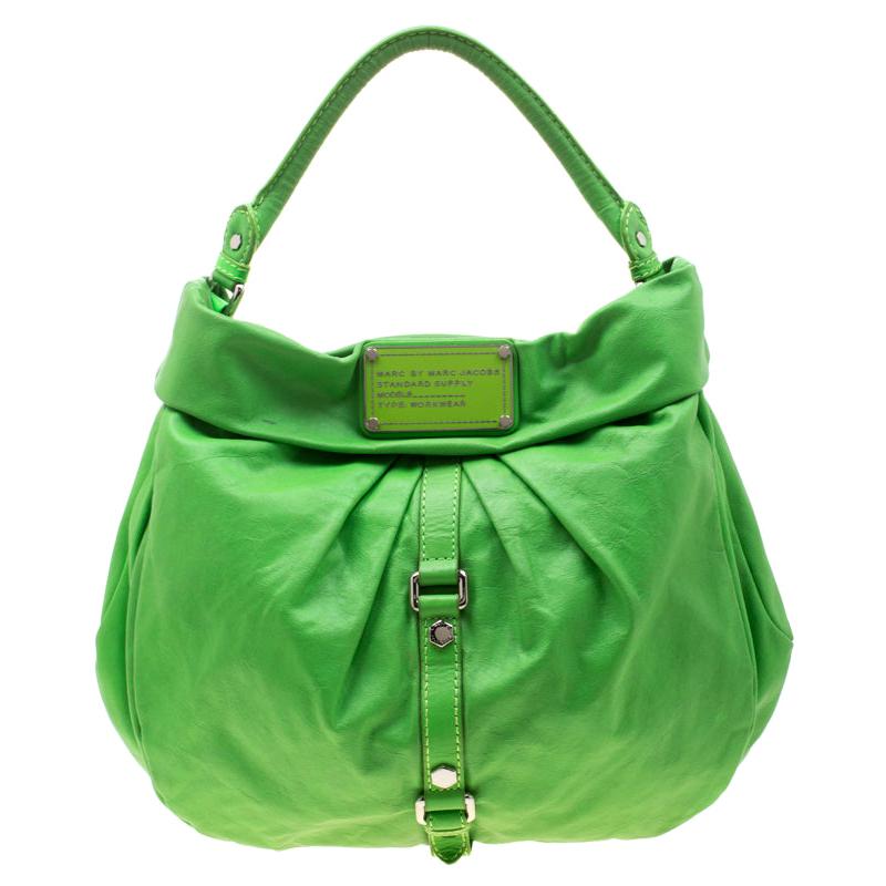 Marc By Marc Jacobs Neon Green Leather Workwear Hobo