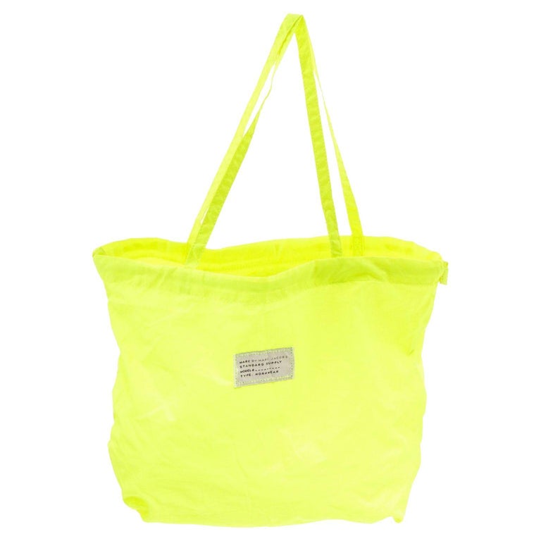 Marc By Marc Jacobs neon yellow nylon tote bag, stitched canvas logo  placard For Sale at 1stDibs | yellow nylon bag, yellow nylon handbag bag,  marc by marc jacobs tote bag nylon