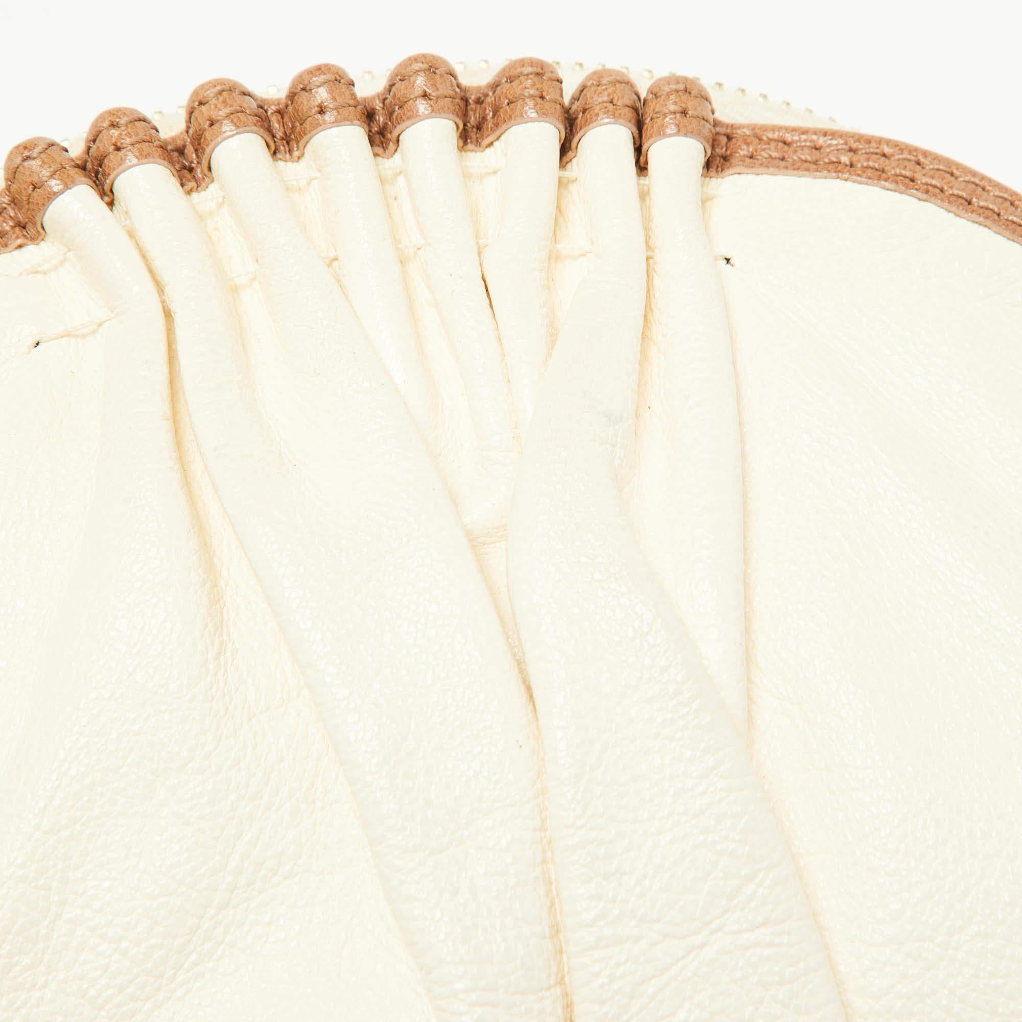 Marc by Marc Jacobs Off White/Brown Leather Chain Bag For Sale 1