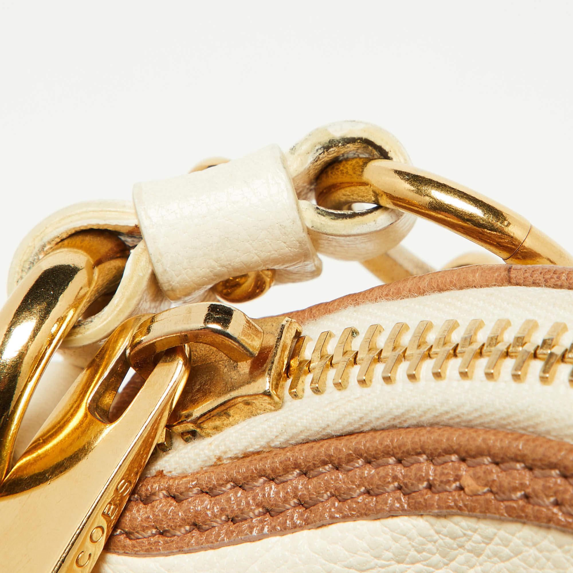 Marc by Marc Jacobs Off White/Brown Leather Chain Bag For Sale 4