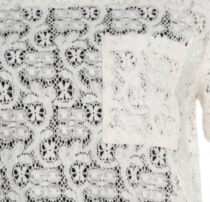 Marc par Marc Jacobs haut à manches courtes en dentelle à fleurs blanc cassé, taille M Bon état - En vente à Dubai, Al Qouz 2