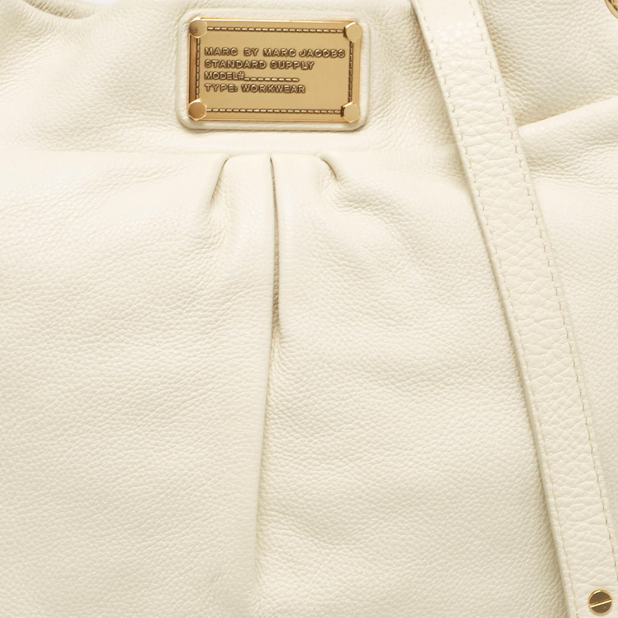 Donna Marc by Marc jacobs Off White in pelle Classic Q Hillier Hobo