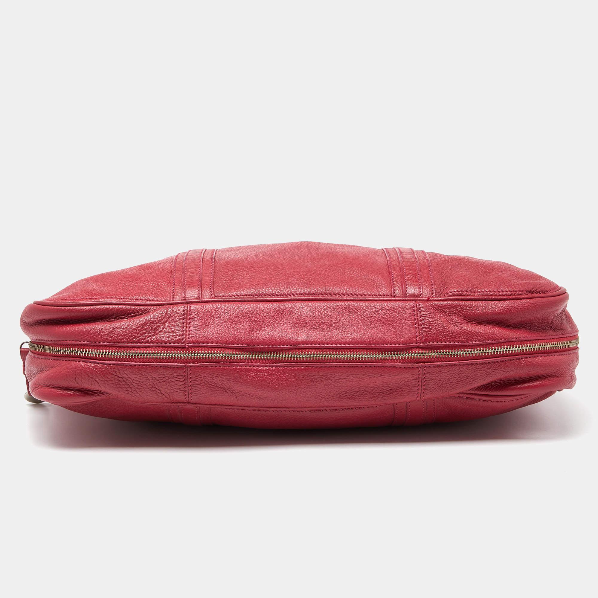 Marc by Marc Jacobs Pink Leather Expandable Zip Around Hobo For Sale 2