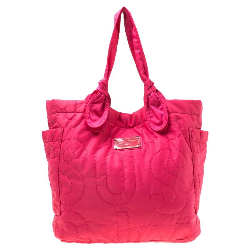 Marc by Marc Jacobs Pink Nylon Medium Pretty Tate Tote For Sale