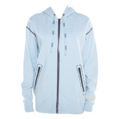 Marc by Marc Jacobs Powder Blue Contrast Top Stitch Detail Hooded Jacket S