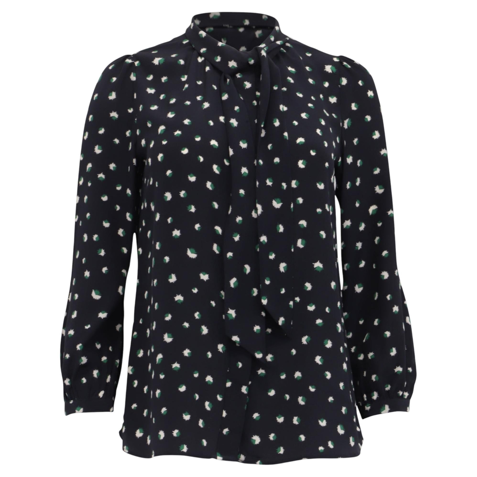 Camicetta stampata Marc by Marc Jacobs in seta blu navy