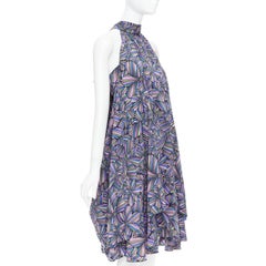 MARC BY MARC JACOBS purple 100% silk geometric print dress US2 S