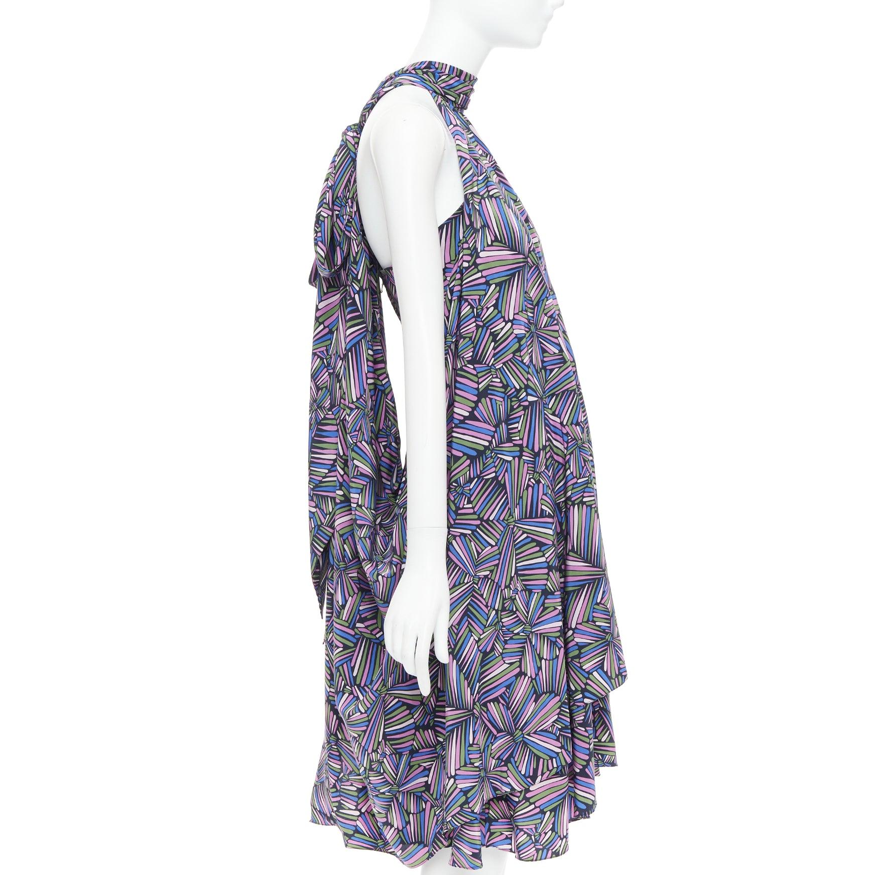 MARC BY MARC JACOBS robe violette 100% soie à imprimé géométrique US2 S Excellent état à Hong Kong, NT