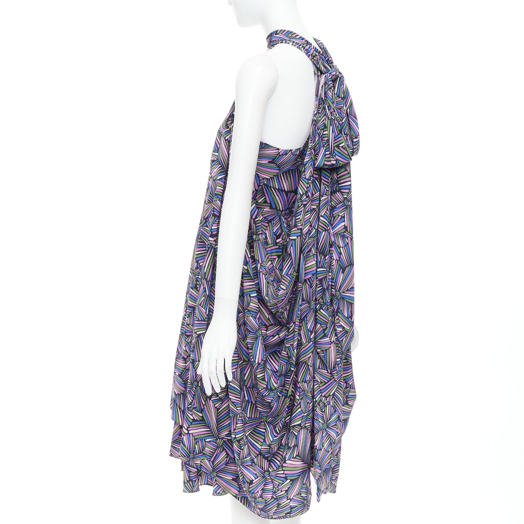 MARC BY MARC JACOBS robe violette 100% soie à imprimé géométrique US2 S 1