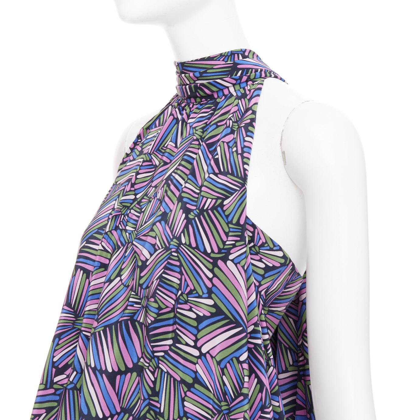 MARC BY MARC JACOBS robe violette 100% soie à imprimé géométrique US2 S 2