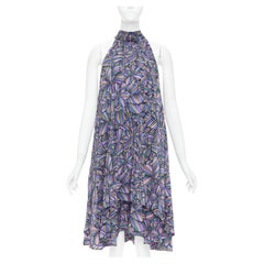 MARC BY MARC JACOBS purple 100% silk geometric print dress US2 S