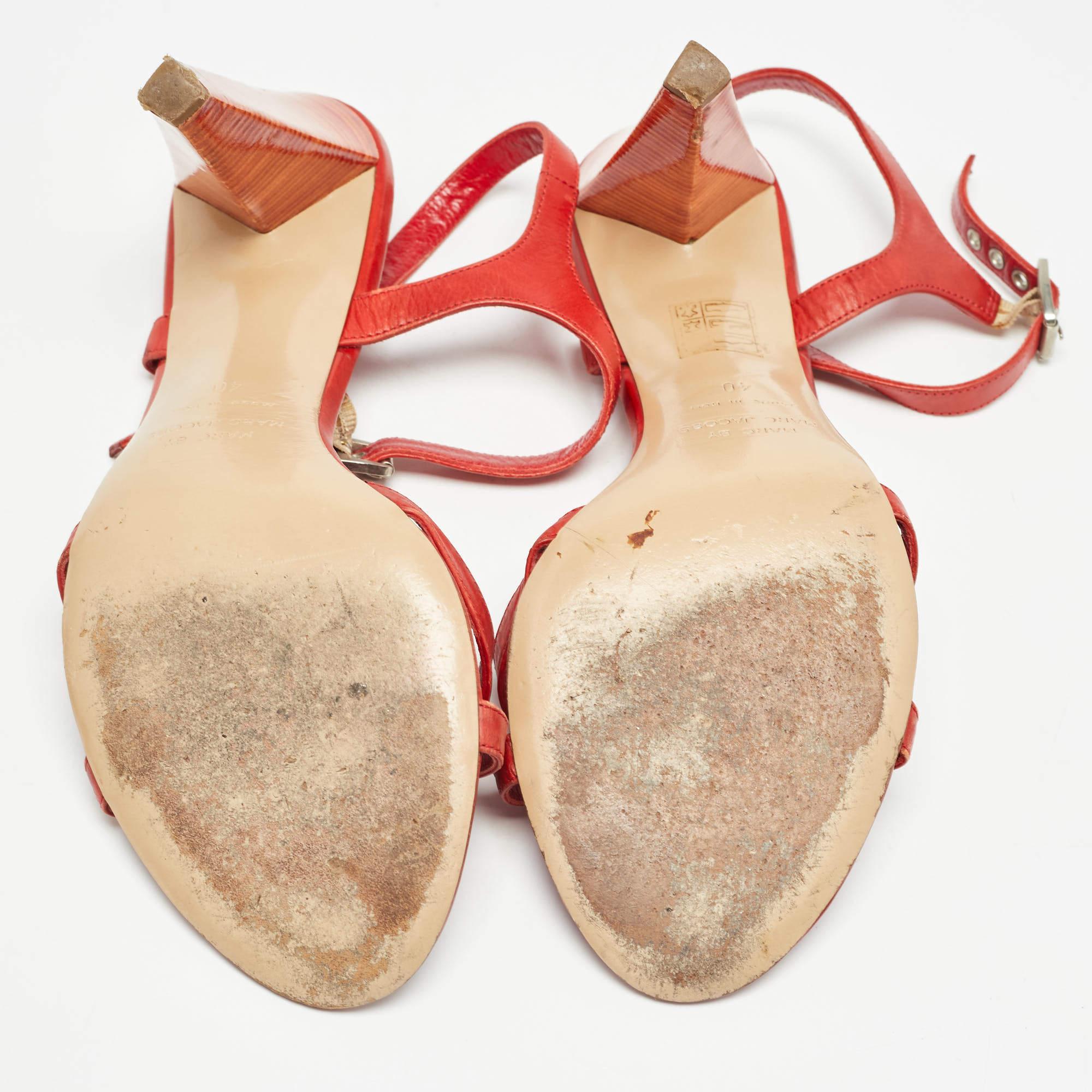 Marc by Marc Jacobs Red Leather Slingback Sandals Size 40 For Sale 1