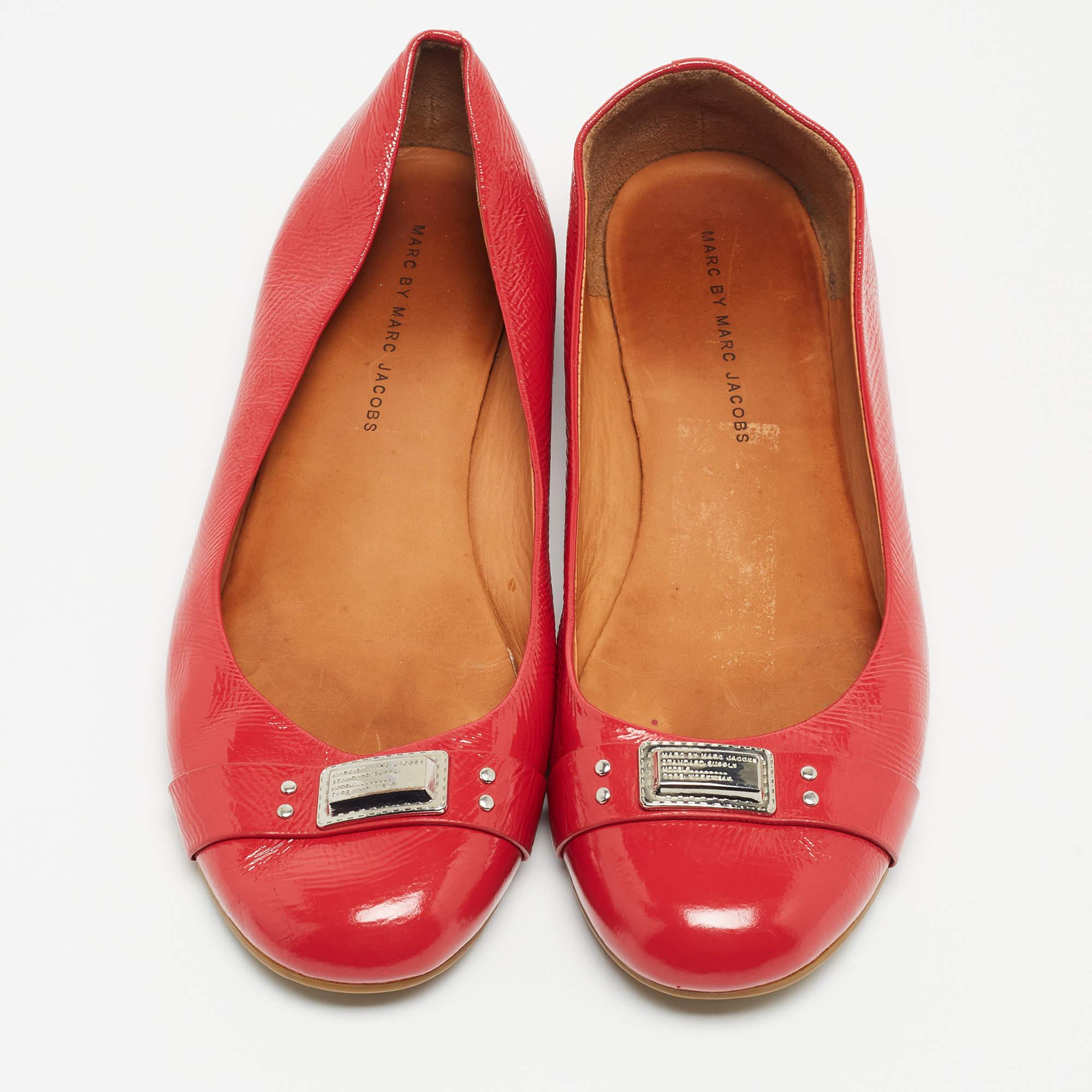 Marc by Marc Jacobs Bailarinas de charol rojo Talla 41 Rojo