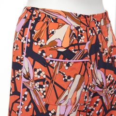 MARC BY MARC JACOBS rot rosa Vögel Blumendruck weites Bein abgeschnittene Hose US2 S