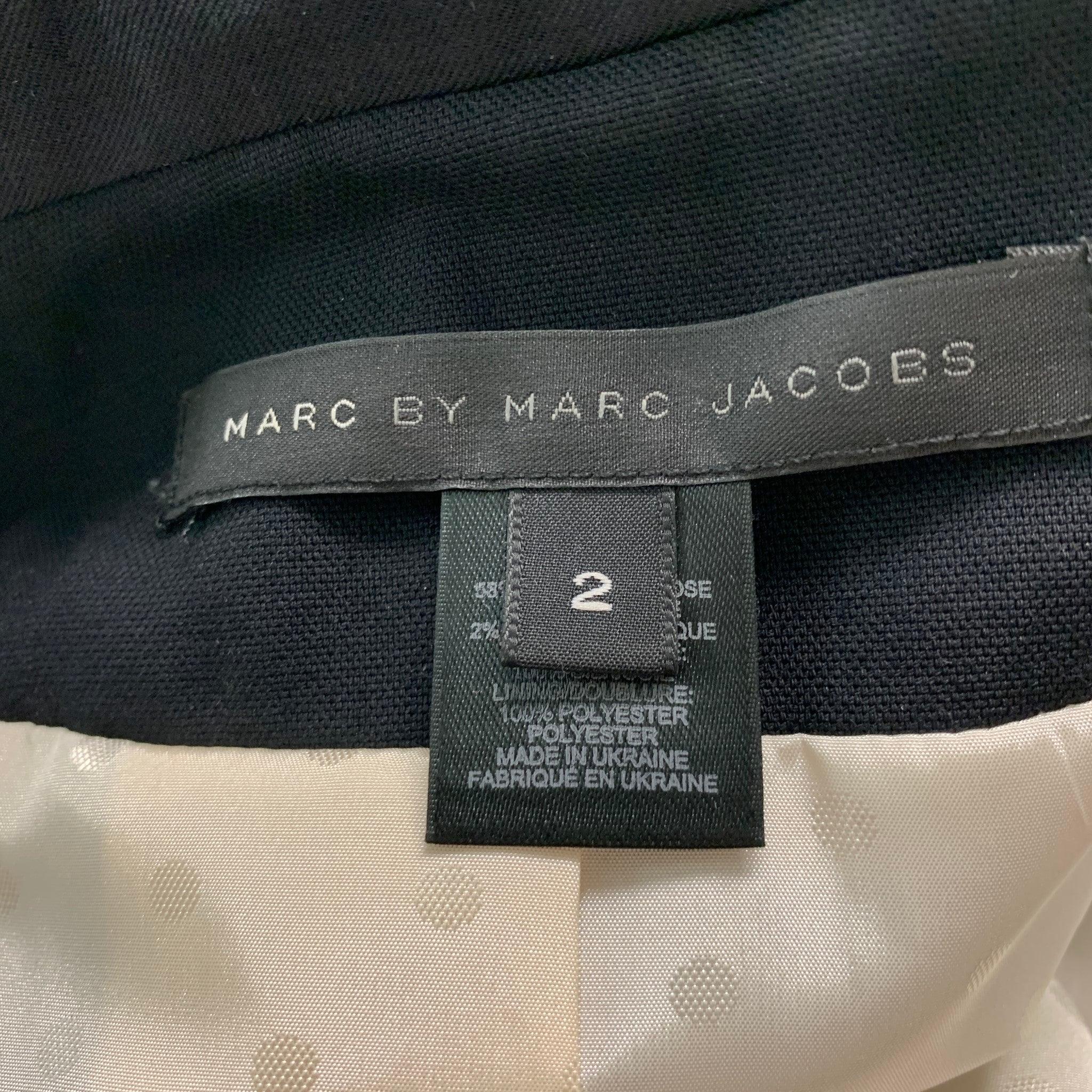 Women's MARC by MARC JACOBS Size 2 Black Viscose Blend Jacket For Sale