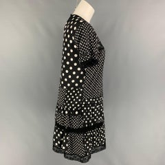MARC by MARC JACOBS - Robe trapèze en viscose à pois noirs et blancs, taille 2