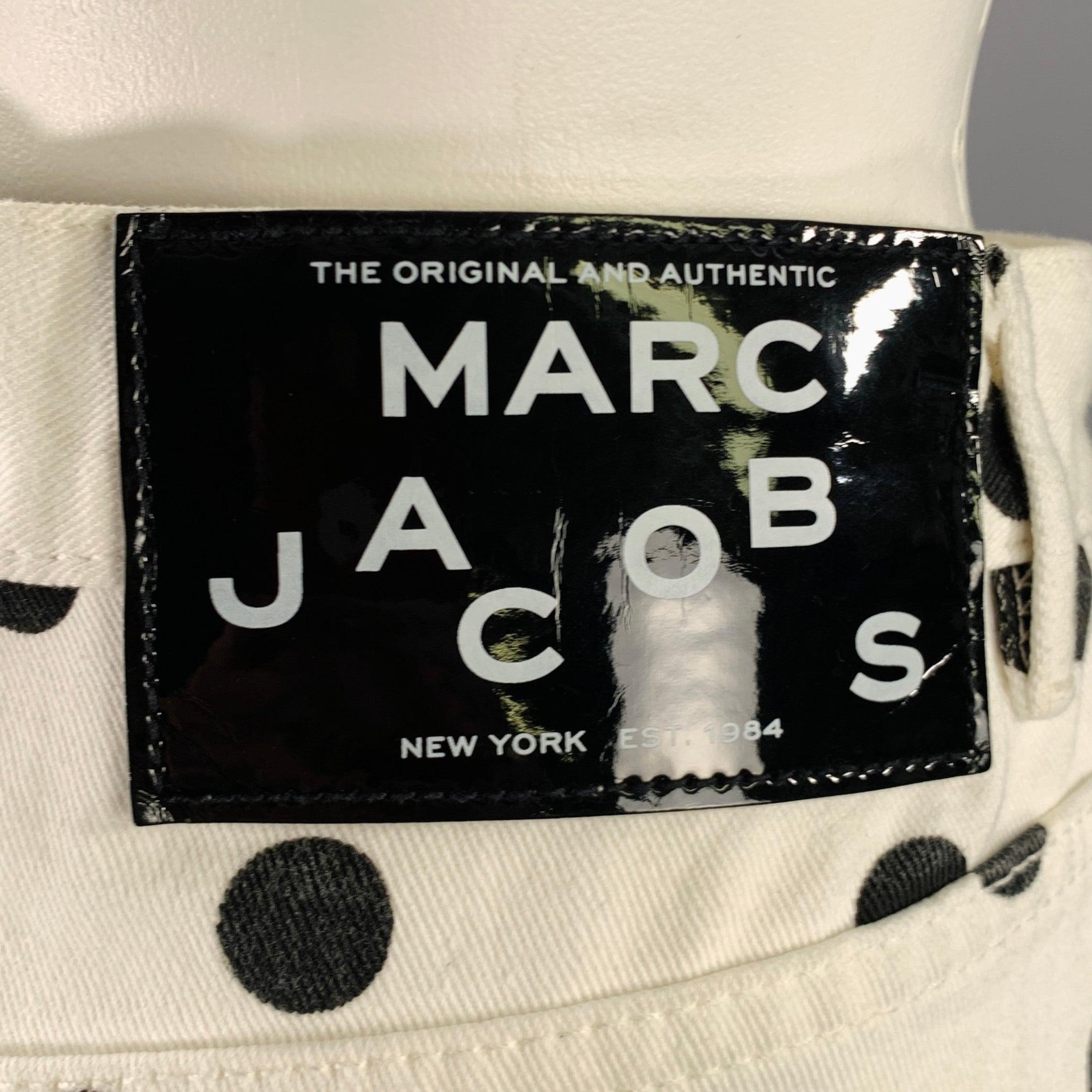 Gray MARC by MARC JACOBS Size 27 White Black Cotton Polka Dot Mini Skirt For Sale