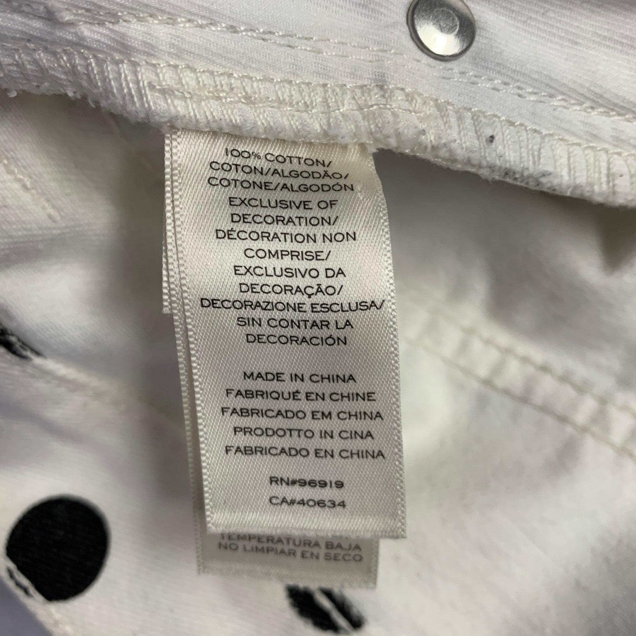 Women's MARC by MARC JACOBS Size 27 White Black Cotton Polka Dot Mini Skirt For Sale
