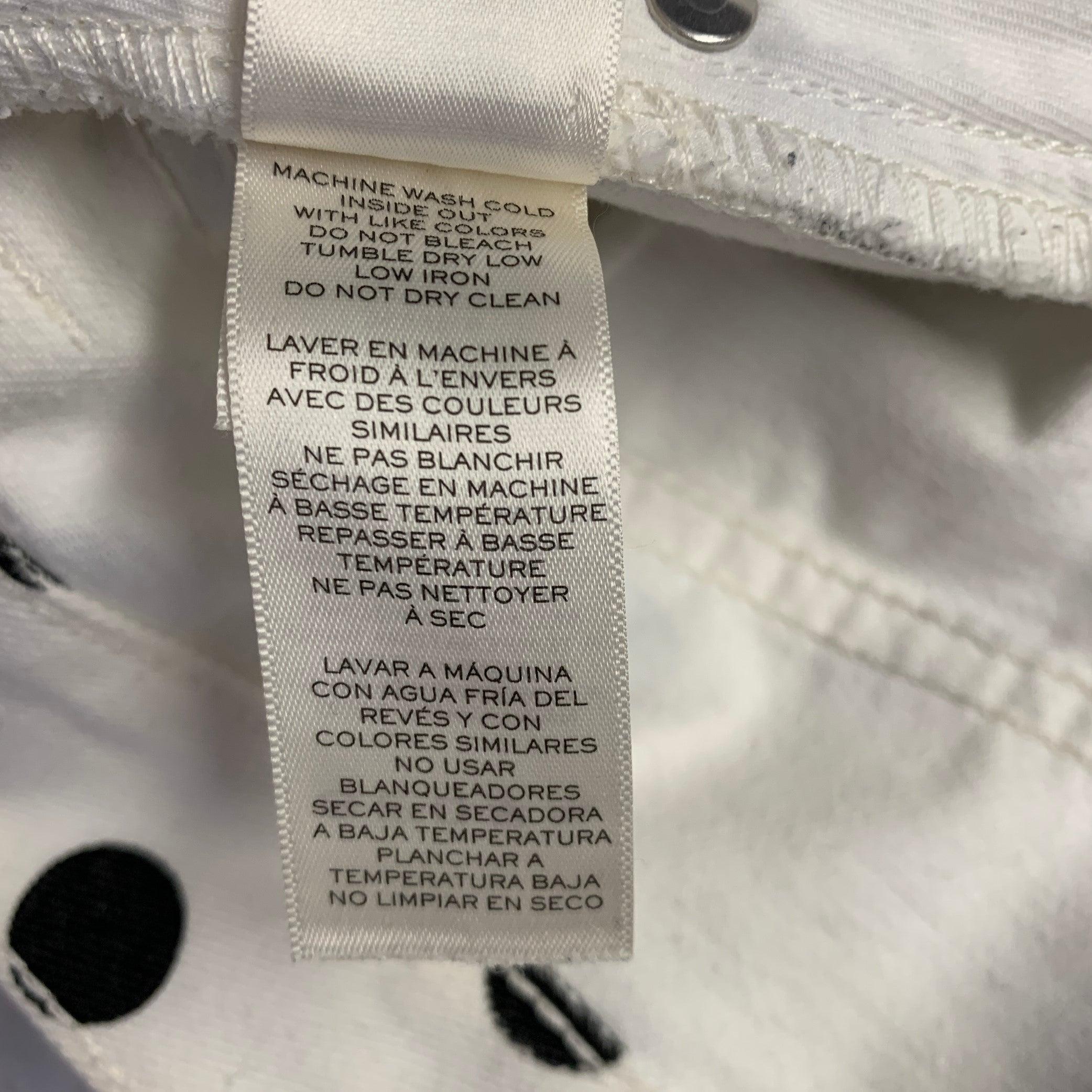 MARC by MARC JACOBS Size 27 White Black Cotton Polka Dot Mini Skirt For Sale 1