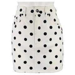 MARC by MARC JACOBS Talla 27 Blanco Negro Algodón Lunares Minifalda