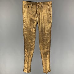 MARC by MARC JACOBS Size 28 Gold Textured Polyester Blend Zip Fly Dress Pants