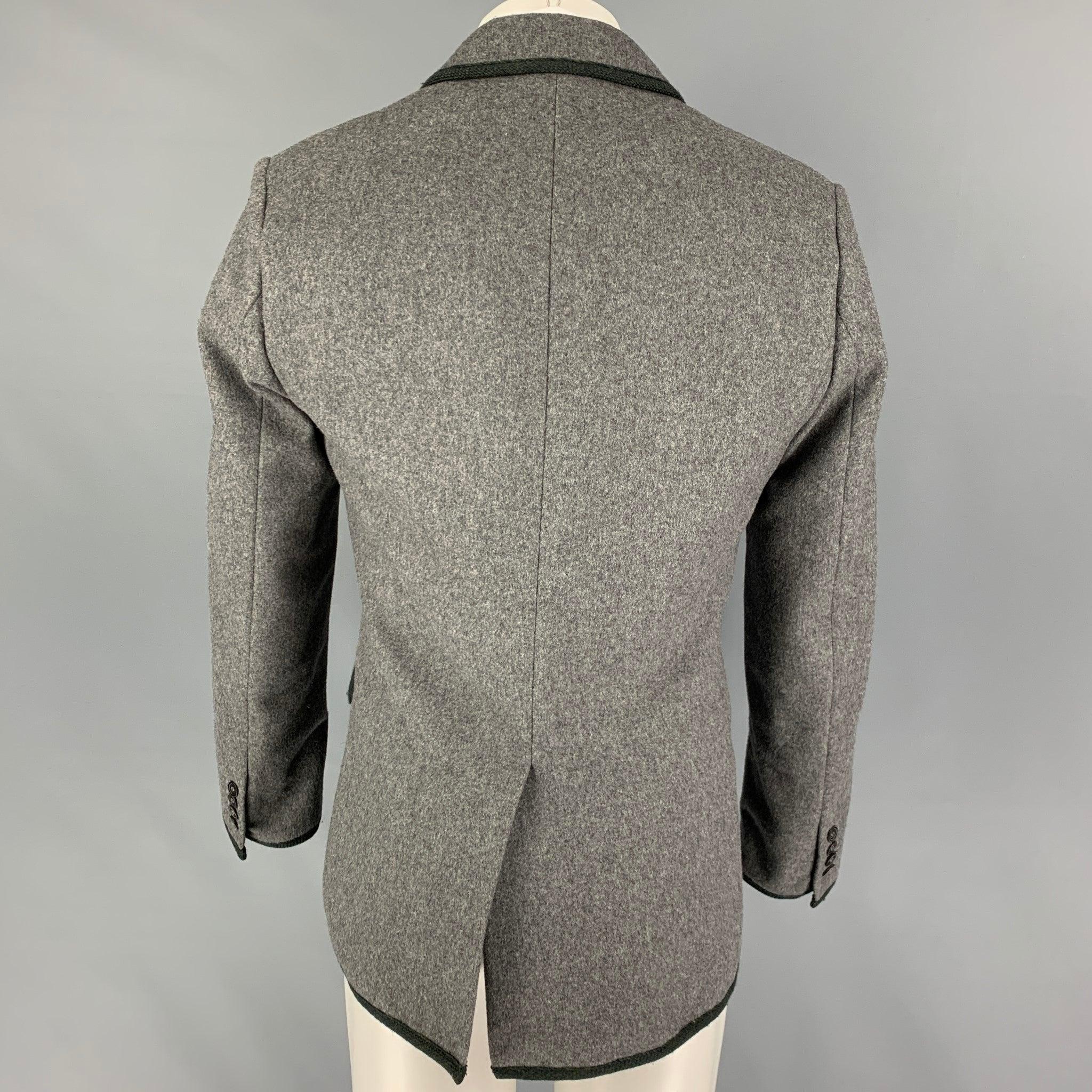 MARC by MARC JACOBS Size 38 Gray Charcoal Wool Nylon Sport Coat In Good Condition For Sale In San Francisco, CA