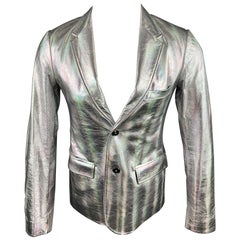 MARC by MARC JACOBS Size 38 Silver Iridescent Leather Sport Coat