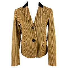 MARC by marc jacobs Taglia 6 Blazer a righe in cotone giallo marrone