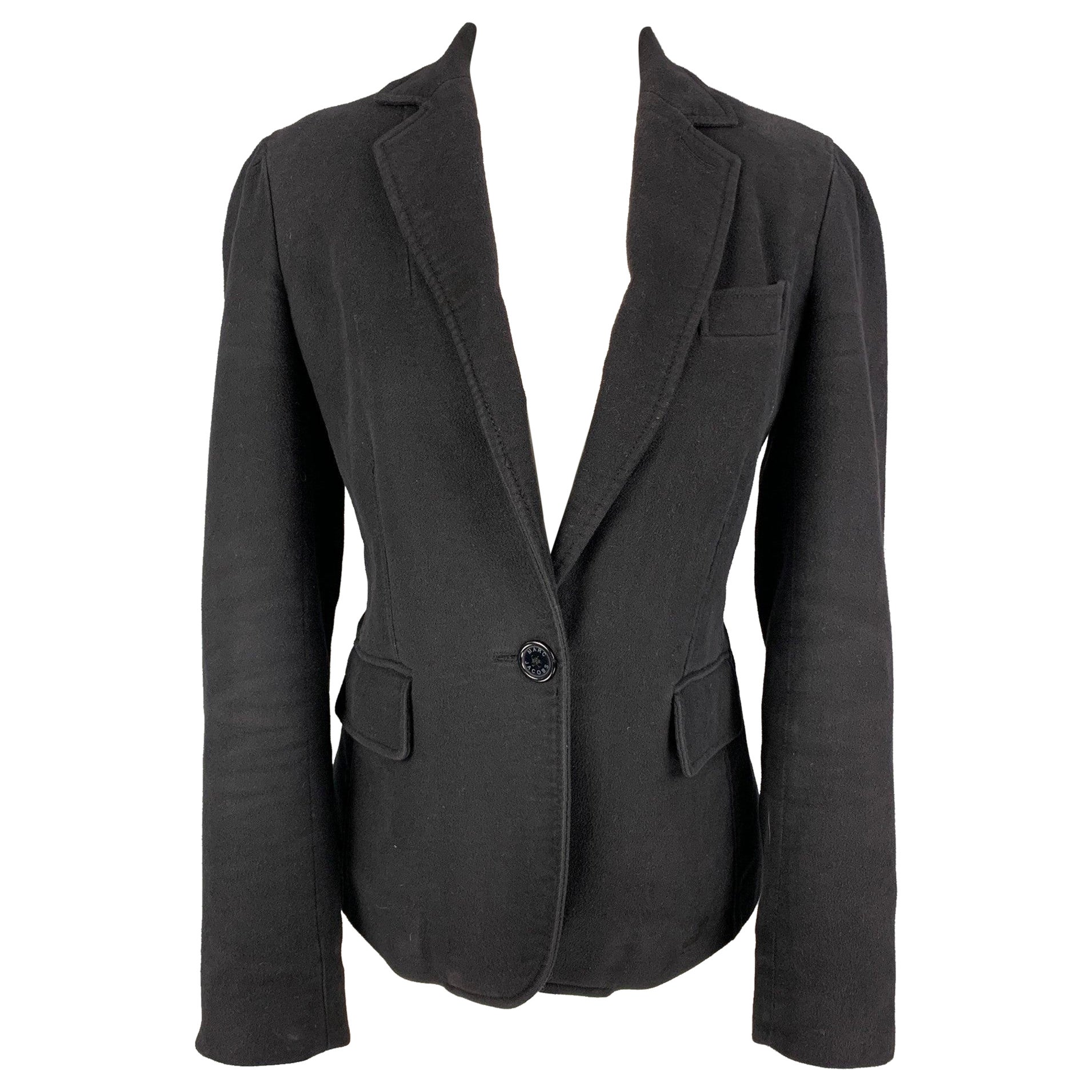 MARC by MARC JACOBS Größe 8 Anthrazitfarbene Baumwolljacke-Blazer