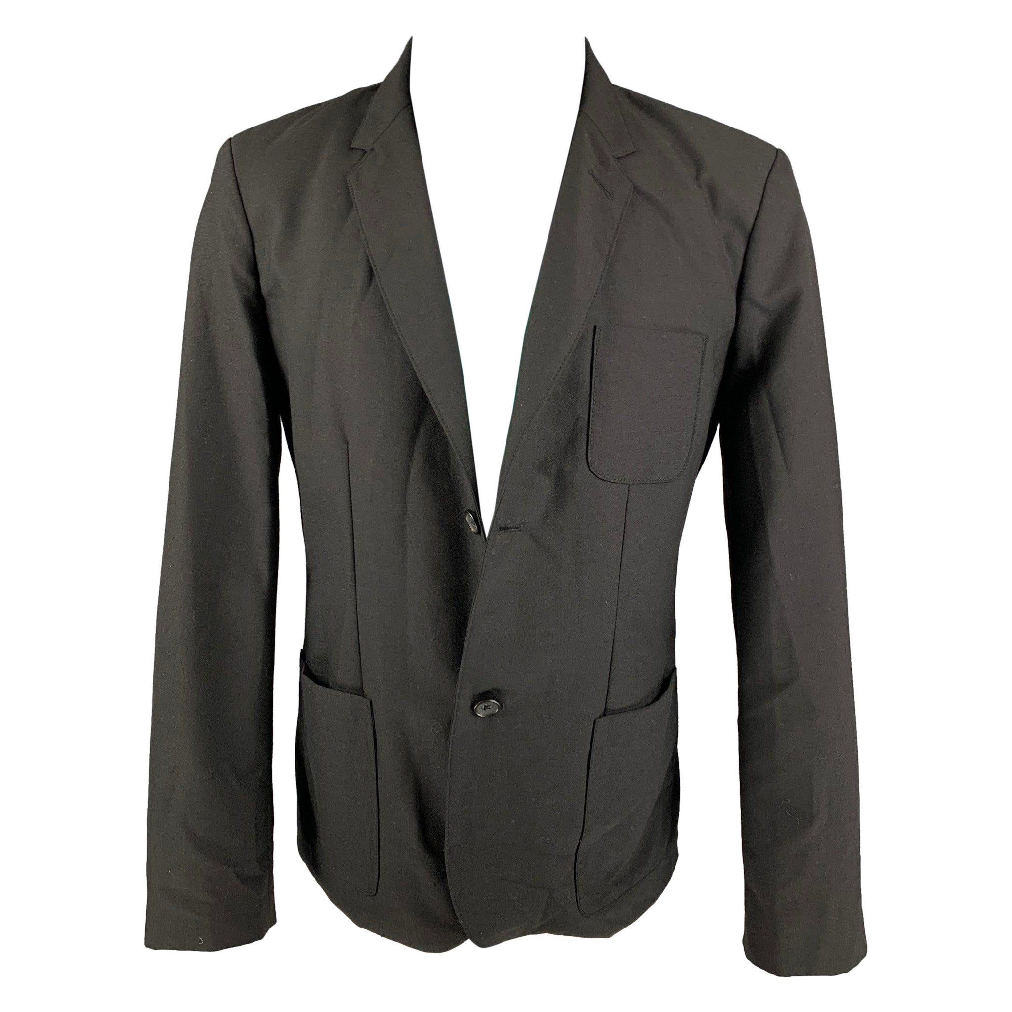MARC by MARC JACOBS Size L Black & Navy Polyester Blend Jacket