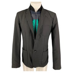 MARC by MARC JACOBS Size L Black & Navy Polyester Blend Jacket