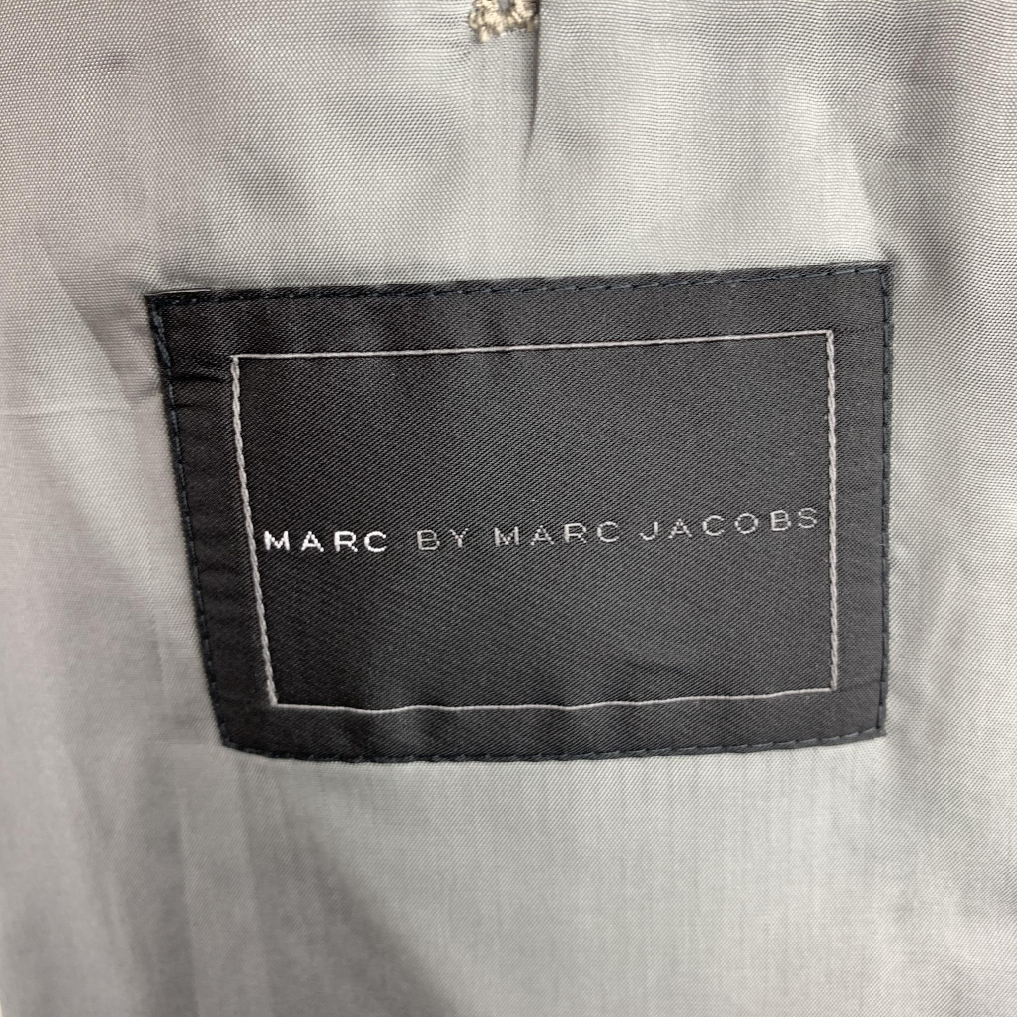 MARC by MARC JACOBS Size L Teal Blue Plaid Silk Notch Lapel Sport Coat 1