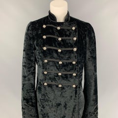 MARC by MARC JACOBS Size M Black Velvet Rayon / Polyester Double Breasted Coat