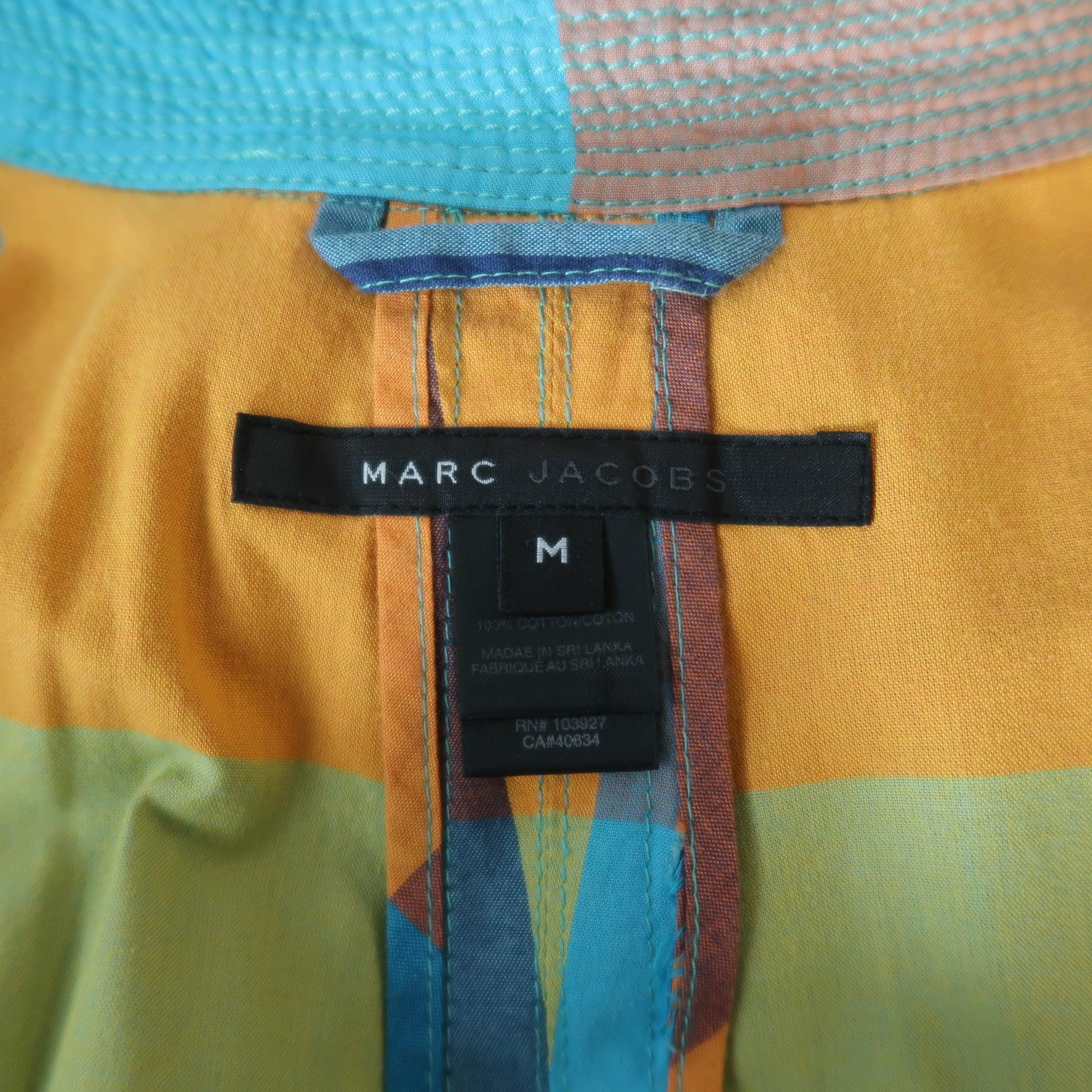 MARC by MARC JACOBS Size M Multi-Color Plaid Cotton Double Breasted Trench Coat 5