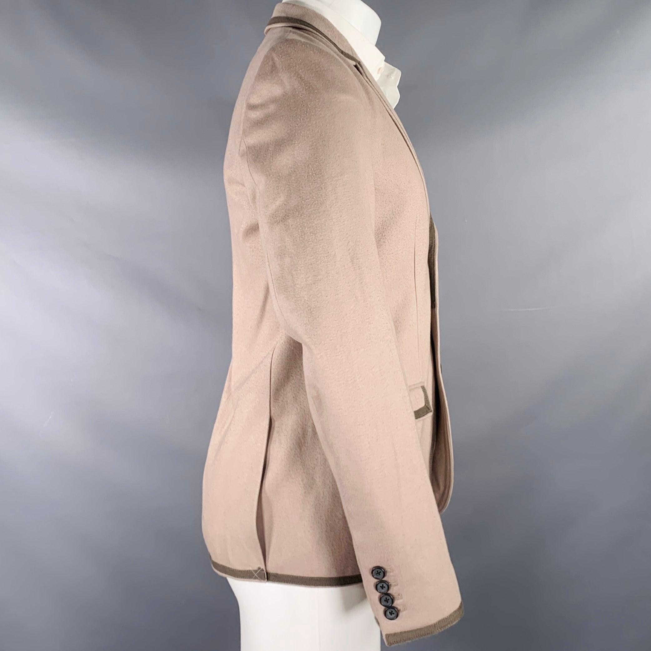 Beige MARC by MARC JACOBS Size M Taupe Moleskin Cotton Notch Lapel Sport Coat For Sale