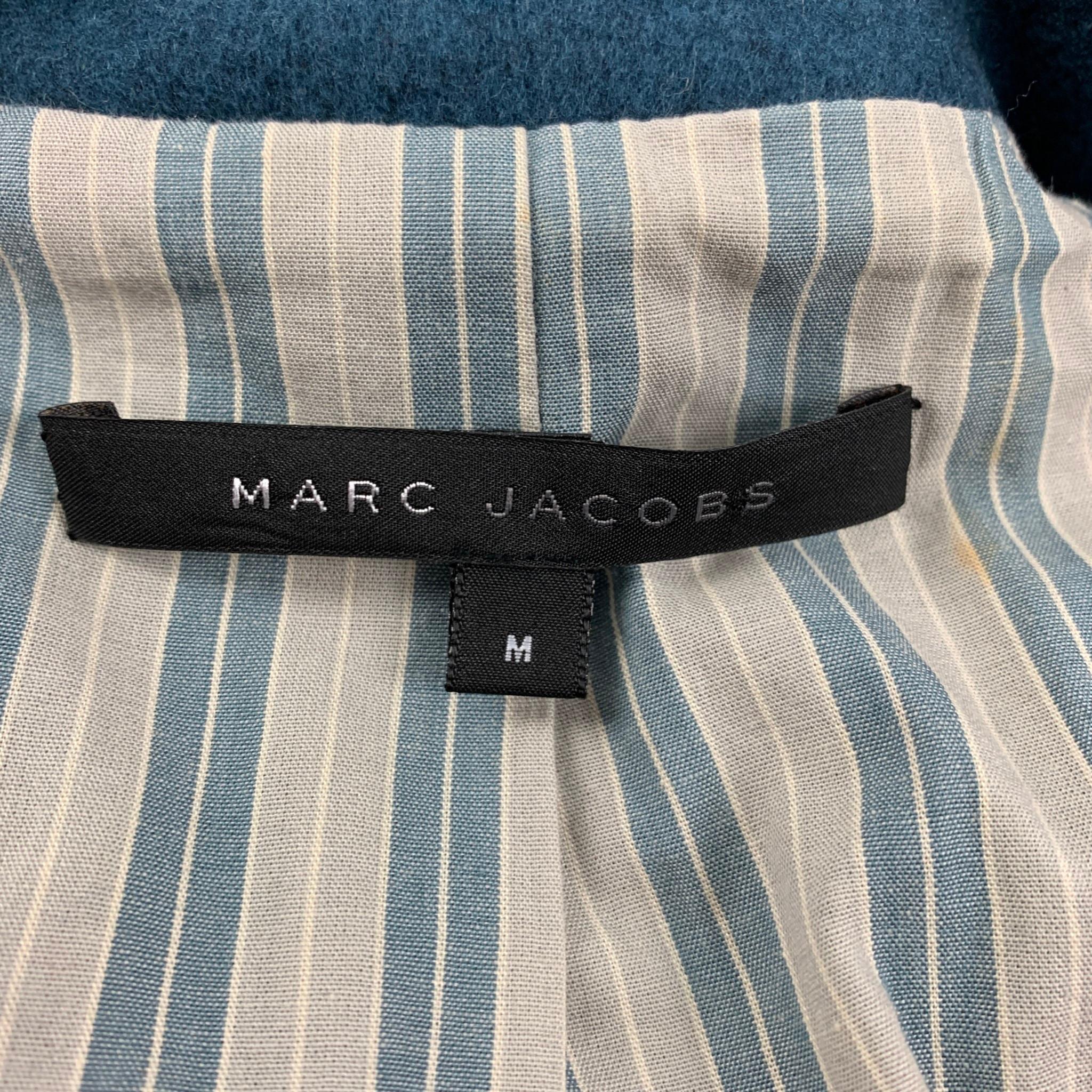 Blue MARC by MARC JACOBS Size M Teal Charcoal Heather Wool Blend Sport Coat