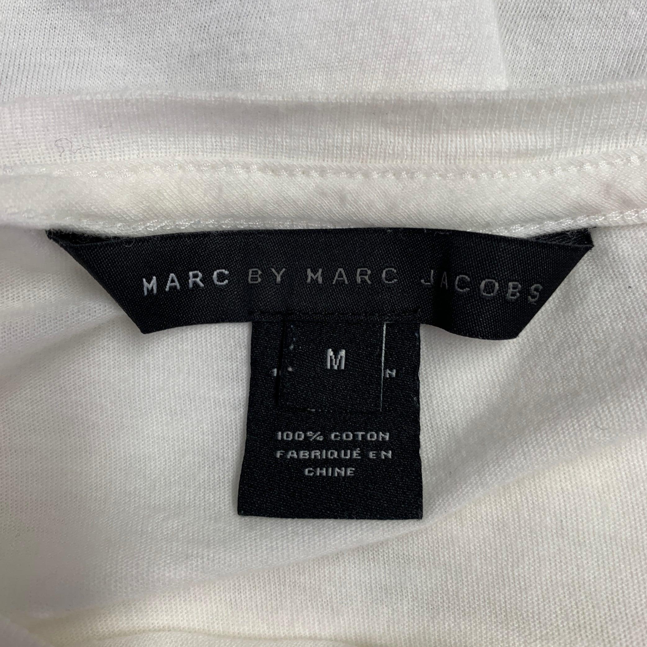 MARC by MARC JACOBS Size M White Olive Snake Cotton Short Sleeve T-shirt 4