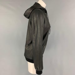 MARC by MARC JACOBS Size S Black Leather Hooded Jacket