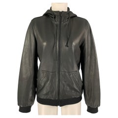 MARC by marc jacobs Taglia S Giacca in pelle nera con cappuccio