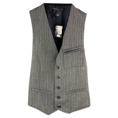 MARC by MARC JACOBS Size S Gray Stripe Wool Buttoned Vest