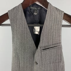 MARC by MARC JACOBS Size S Gray Stripe Wool Buttoned Vest (Indoor)