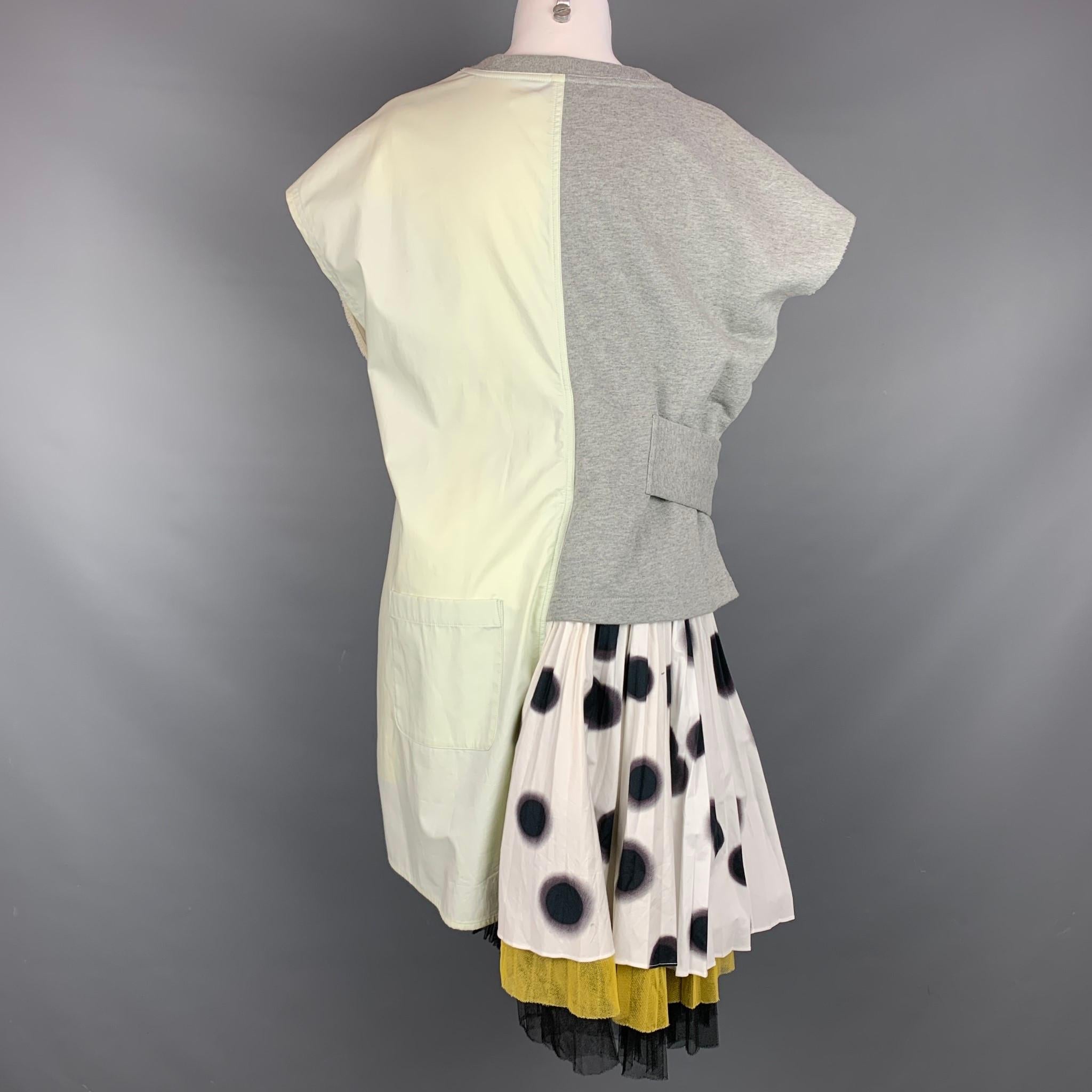 MARC by MARC JACOBS Size S Gray & White Blurred Dot Print Cotton Dress In Good Condition In San Francisco, CA