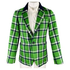 MARC by MARC JACOBS Size S Green Navy Plaid Wool Blend Sport Coat