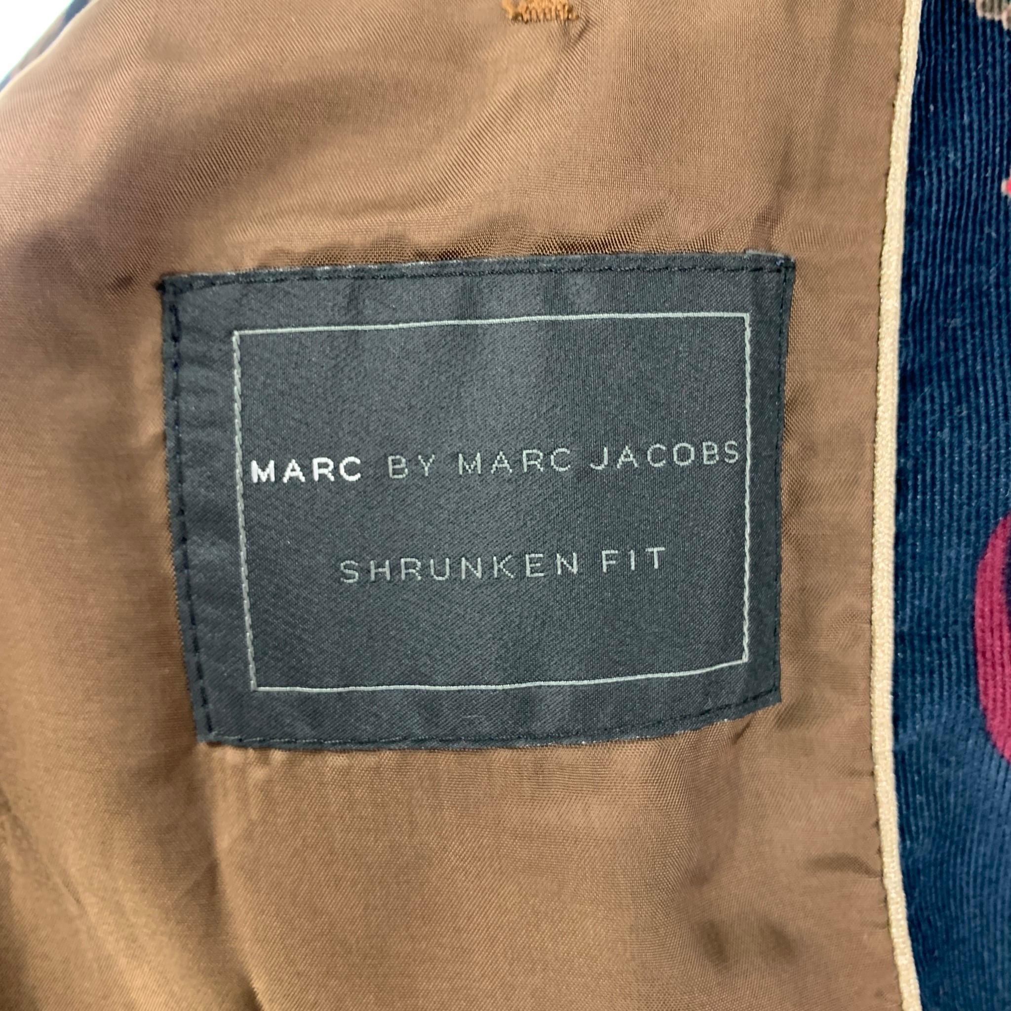 MARC by MARC JACOBS Size S Navy Multi-Color Print Cotton Sport Coat 1