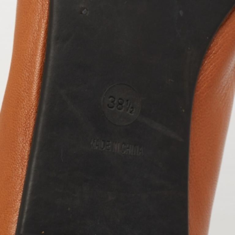 Marc by Marc Jacobs - Ballerines en cuir brun clair avec chaîne, taille 38,5 en vente 2