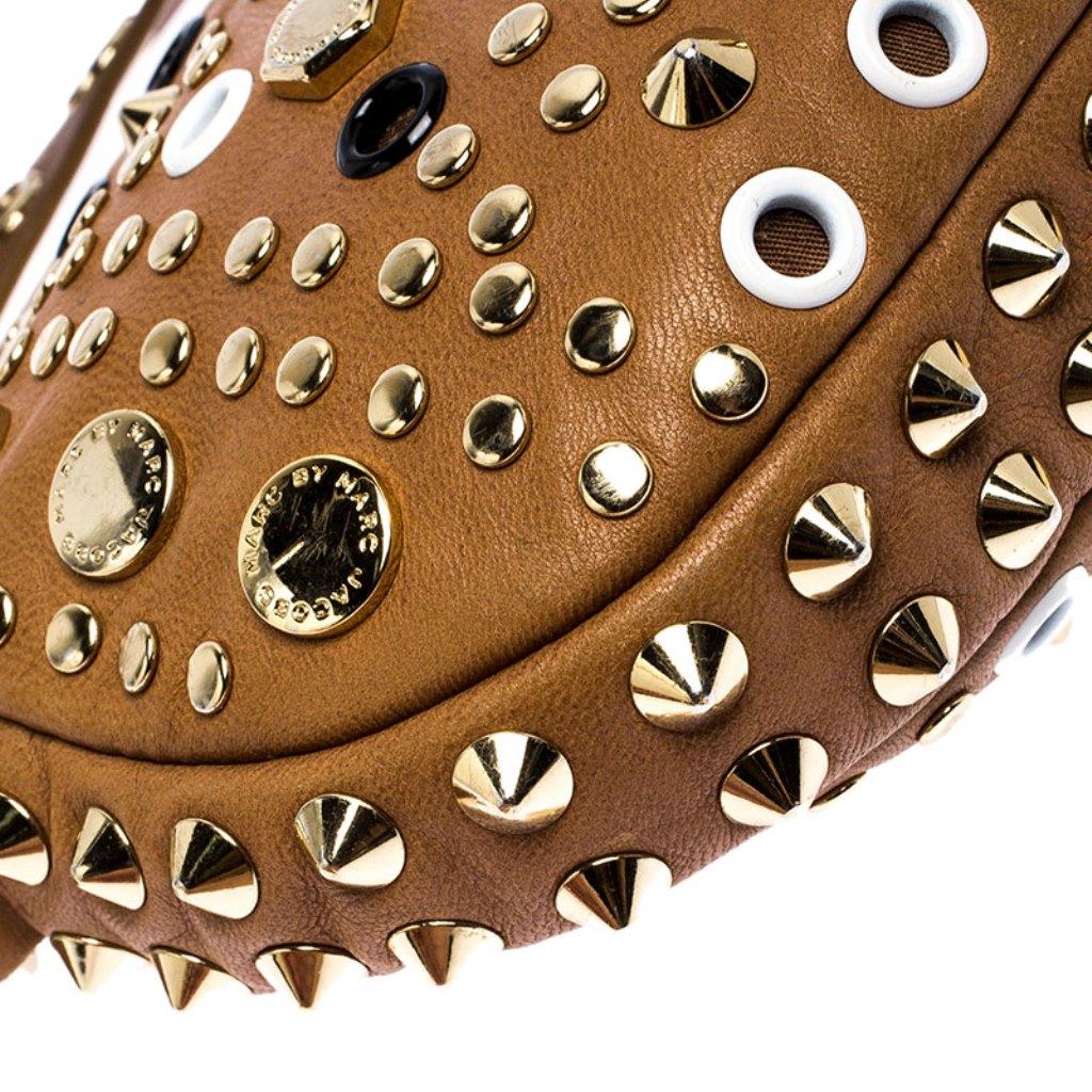Marc by Marc Jacobs Tan Studded Leather Round Crossbody Bag 2